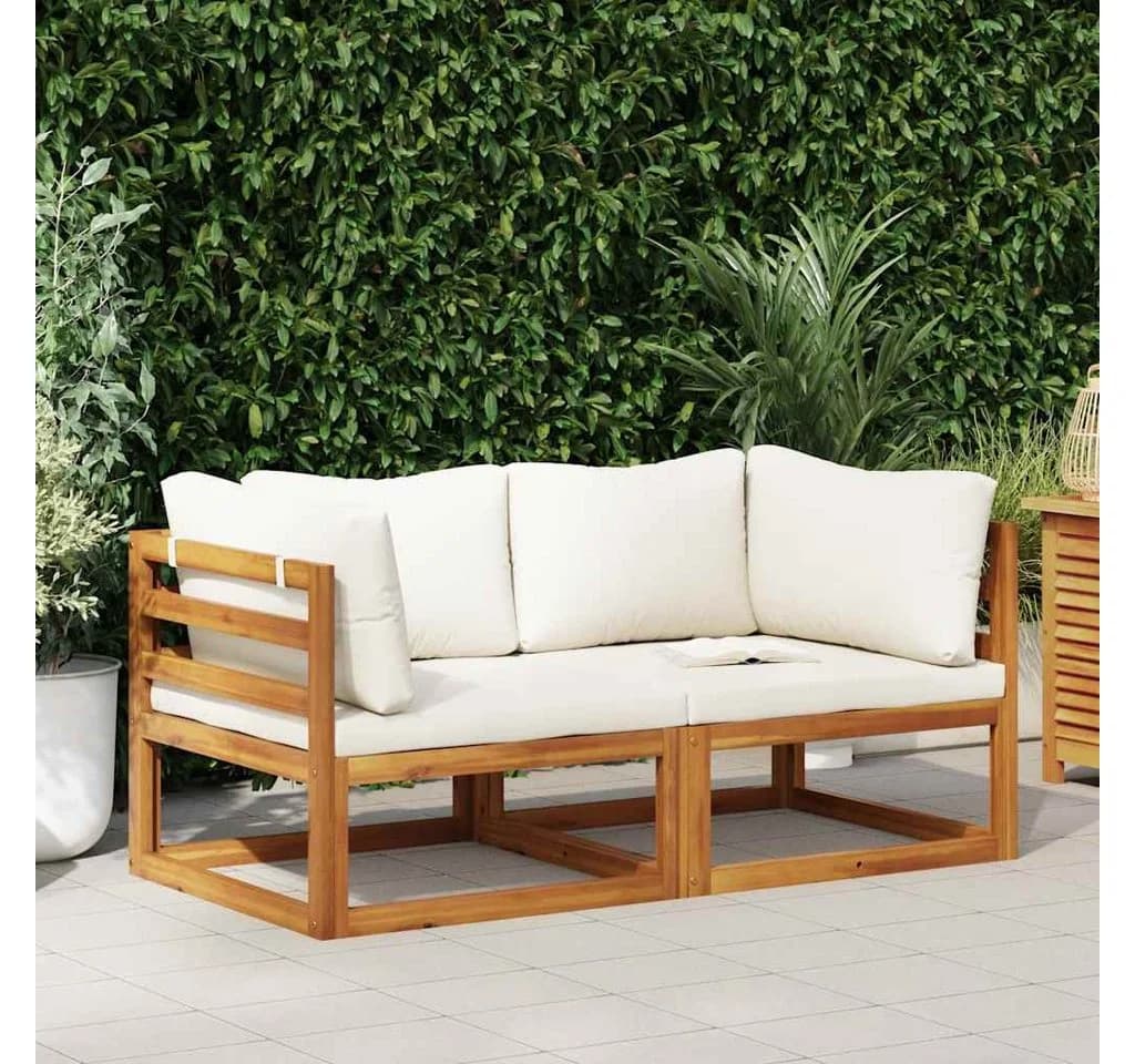 vidaXL Modulare Ecksofas 2 Stk. Cremeweiß