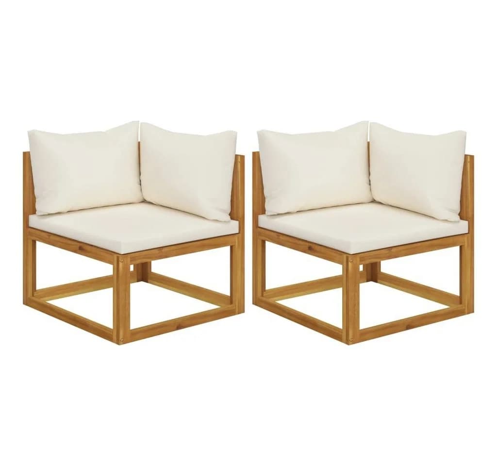 vidaXL Modulare Ecksofas 2 Stk. Cremeweiß - Bild 2