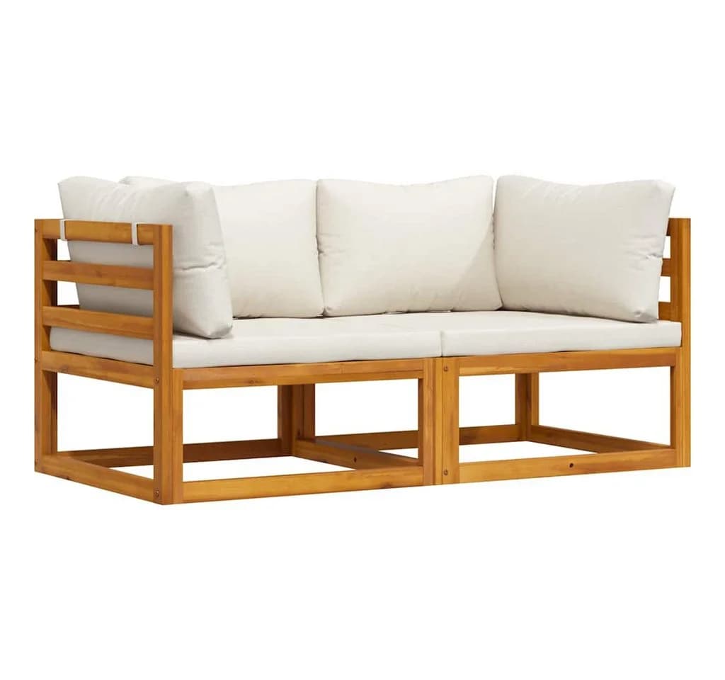 vidaXL Modulare Ecksofas 2 Stk. Cremeweiß - Bild 4