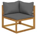 vidaXL Sofa-Set 2-tlg. mit dunkelgrauen Kissen Massivholz Bild 4