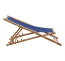 vidaXL Gartenstuhl Liegestuhl Bambus Canvas Marineblau Bild 5