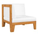 vidaXL Modular-Ecksofa mit Cremeweißen Kissen Massivholz Bild 2
