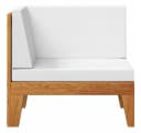 vidaXL Modular-Ecksofa mit Cremeweißen Kissen Massivholz Bild 3