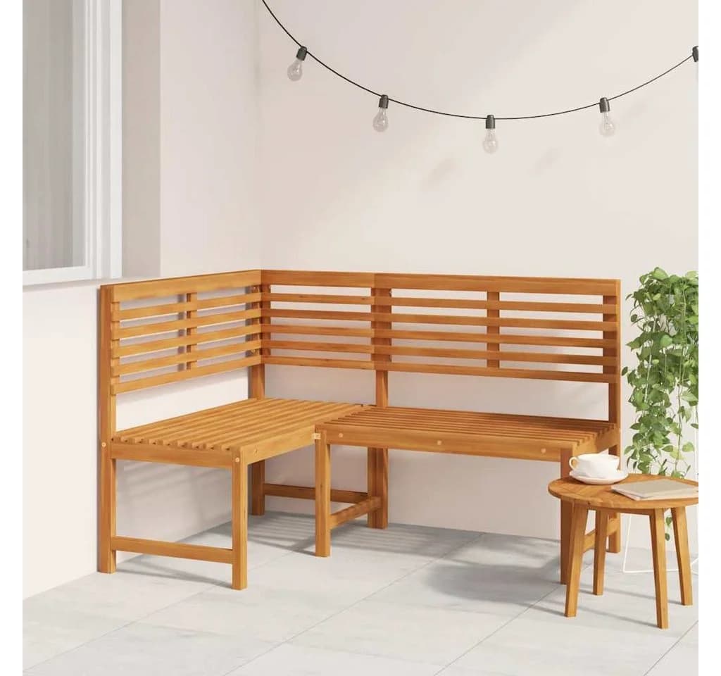 vidaXL Garten-Eckbank 140 cm Massivholz Braun