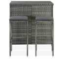 vidaXL Bar Set 3-tlg. Grau Poly Rattan mit Hockern Bild 1