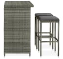 vidaXL Bar Set 3-tlg. Grau Poly Rattan mit Hockern Bild 3