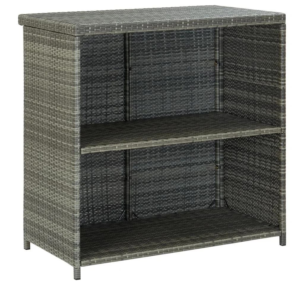 vidaXL Bar Set 3-tlg. Grau Poly Rattan mit Hockern - Bild 5