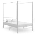 vidaXL Himmelbett Weiß Metall 140x200 cm Bild 1
