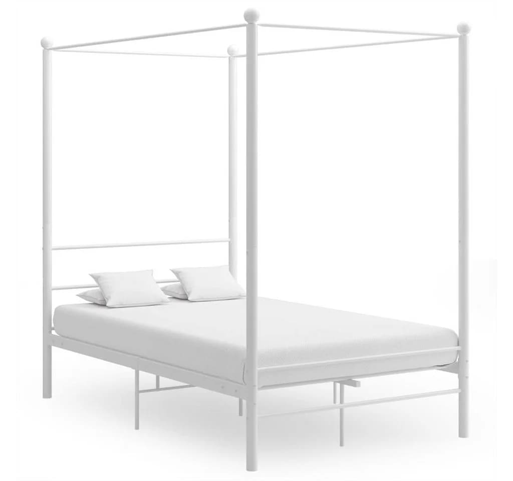 vidaXL Himmelbett Weiß Metall 140x200 cm