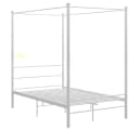 vidaXL Himmelbett Weiß Metall 140x200 cm Bild 2