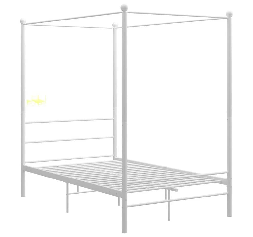 vidaXL Himmelbett Weiß Metall 140x200 cm - Bild 2