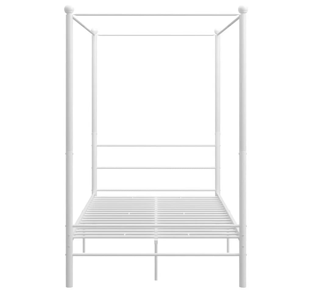 vidaXL Himmelbett Weiß Metall 140x200 cm - Bild 4