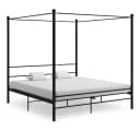 vidaXL Himmelbett Schwarz Metall 180x200 cm Bild 1