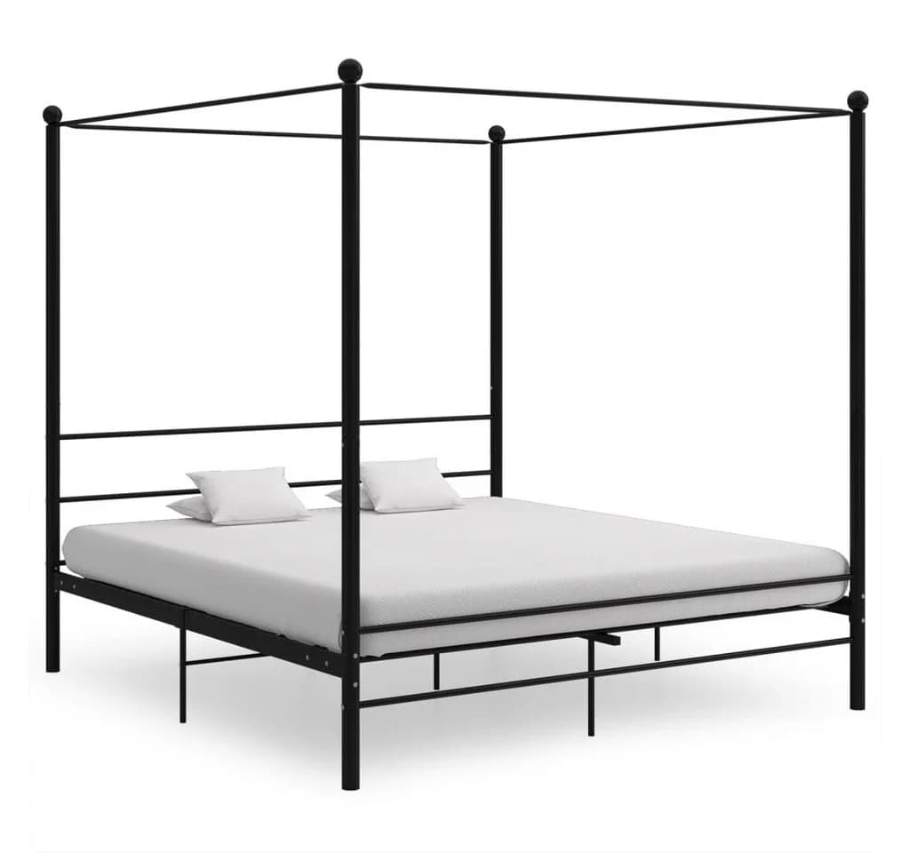 vidaXL Himmelbett Schwarz Metall 180x200 cm