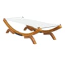 vidaXL Gartenliege Sonnenliege Bugholz Massiv Creme Bild 2
