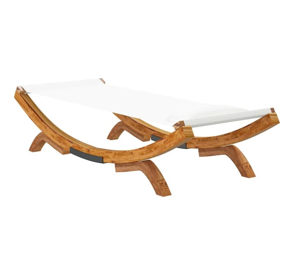 vidaXL Gartenliege Sonnenliege Bugholz Massiv Creme - Bild 5