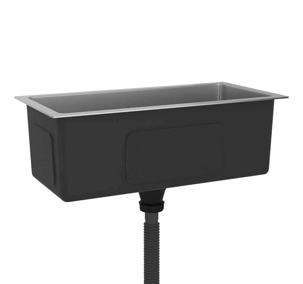 vidaXL Einbauspüle Edelstahl 60x30 cm Silber Satin-Finish - Bild 4