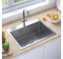 vidaXL Küchenspüle Edelstahl 55x44 cm Silber Bild 1