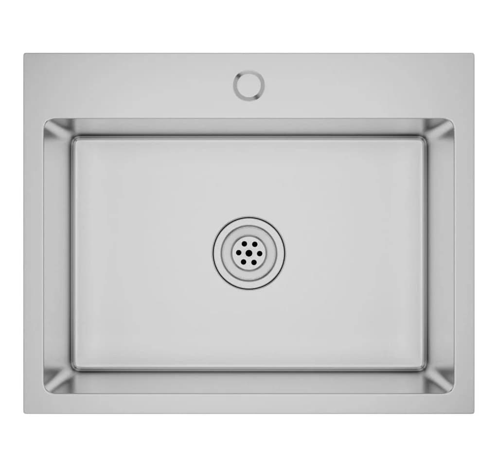 vidaXL Küchenspüle Edelstahl 55x44 cm Silber - Bild 2