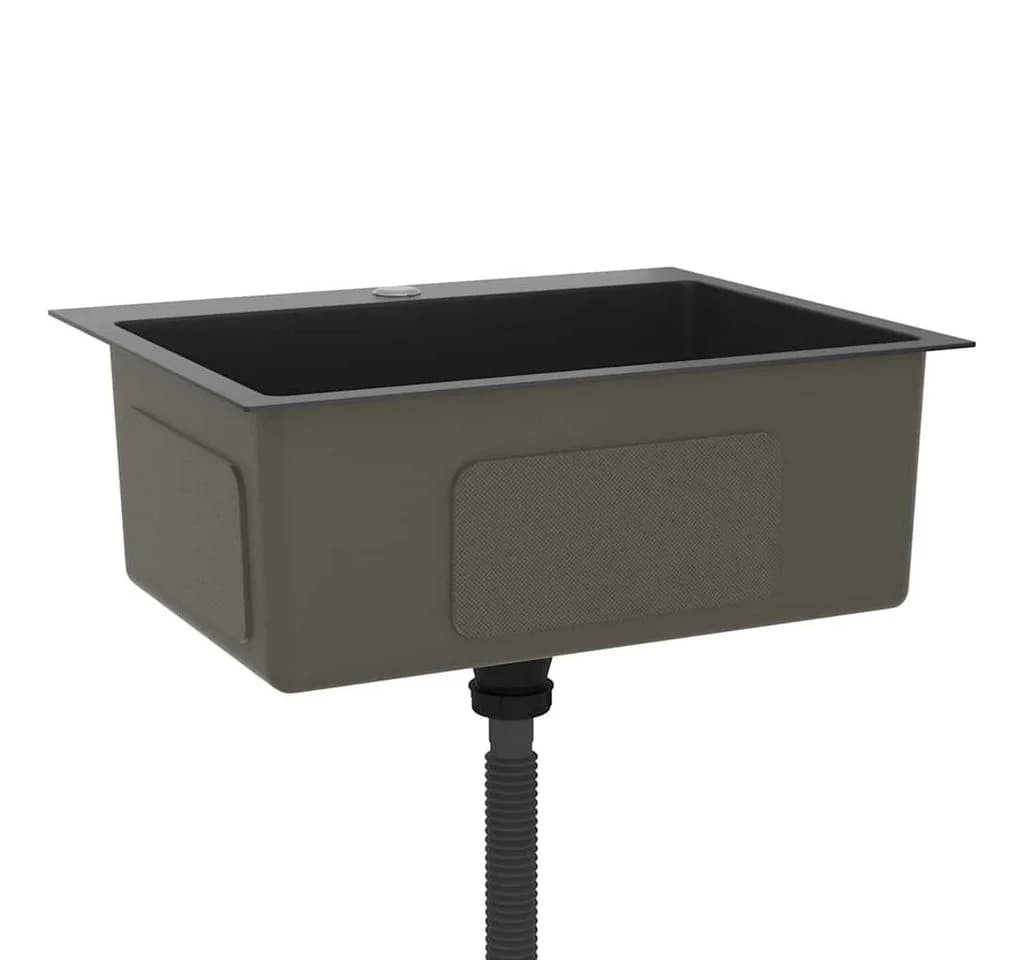 vidaXL Einbauspüle Schwarz Edelstahl 44/59 cm - Bild 4