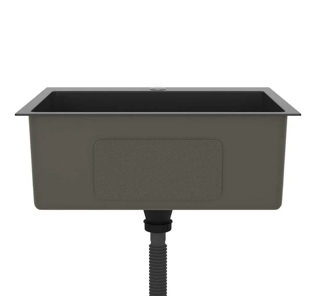 vidaXL Einbauspüle Schwarz Edelstahl 44/59 cm - Bild 5