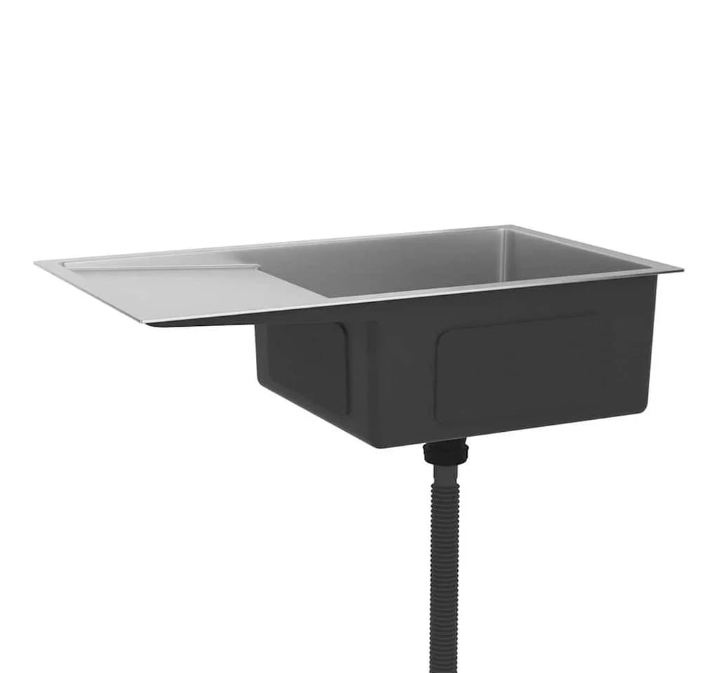 vidaXL Einbauspüle Edelstahl mit Abtropffläche Silber - Bild 4