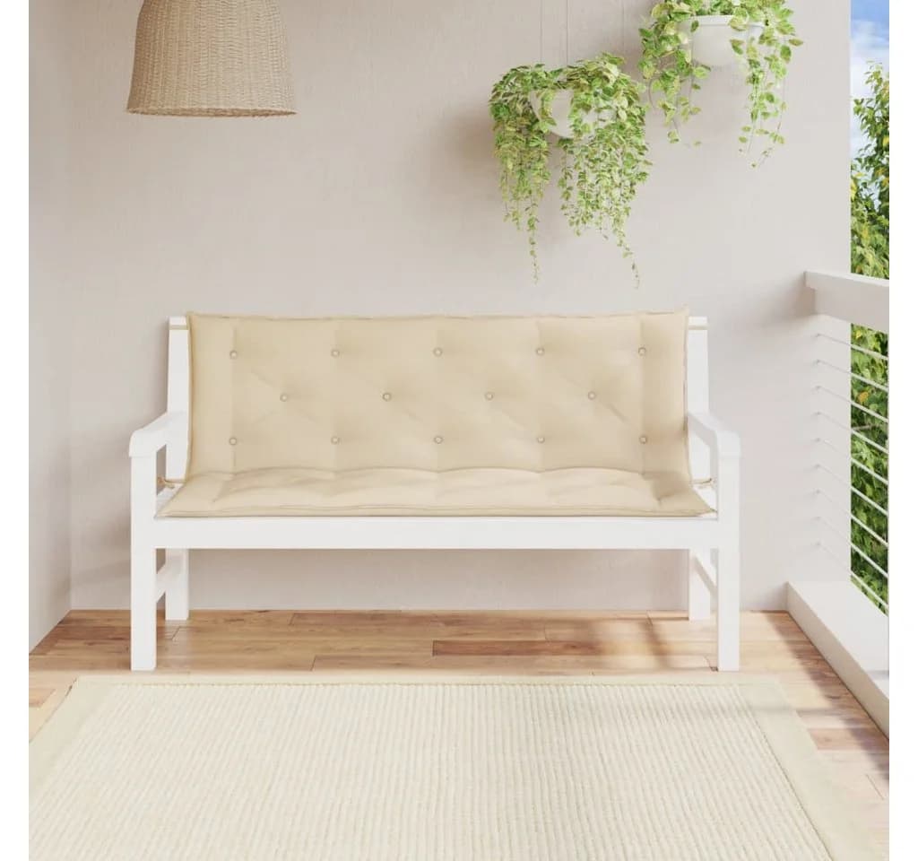 vidaXL Gartenbankauflage 2 Stk. Beige Oxford-Gewebe