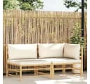 VIDAXL Garten-Lounge-Set 2-tlg. Cremeweiß Bambus Bild 1