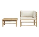 vidaXL Garten-Lounge-Set 2-tlg. Bambus Cremeweiß mit Kissen Bild 5
