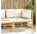 vidaXL Garten-Ecksofa mit Kissen Cremeweiß Bambus Bild 1