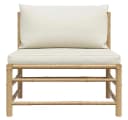 vidaXL Garten-Mittelsofa Bambus Cremeweiß mit Kissen Bild 4