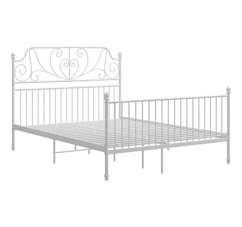 vidaXL Bettgestell Weiß Metall 160x200 cm - Bild 2
