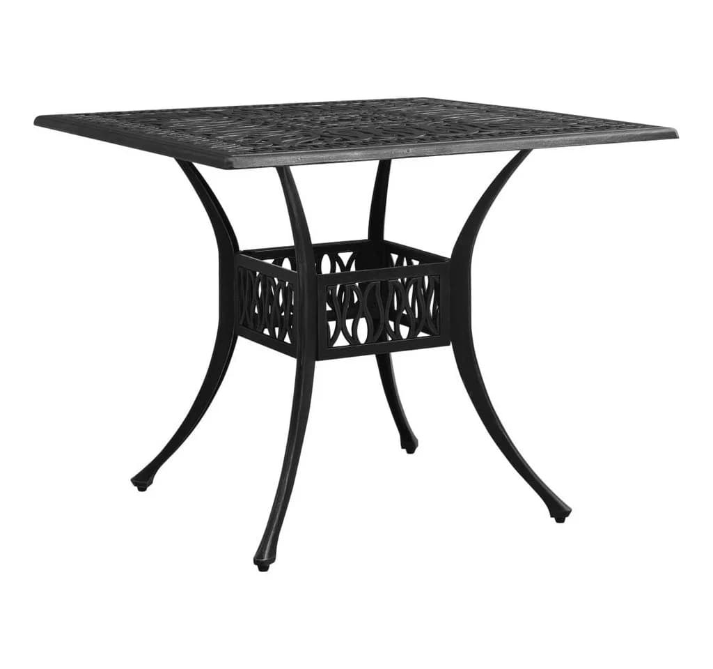 vidaXL Gartentisch Schwarz Aluminiumguss 90x90x73 cm - Bild 2