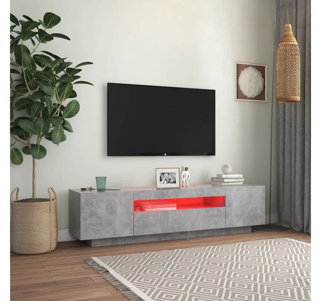 vidaXL TV-Schrank Betongrau mit LED-Beleuchtung - Bild 3