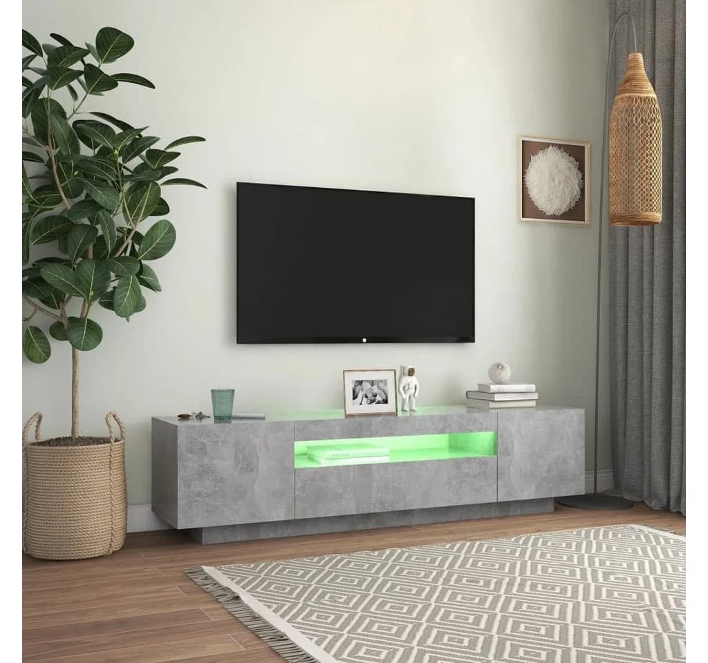 vidaXL TV-Schrank Betongrau mit LED-Beleuchtung - Bild 5