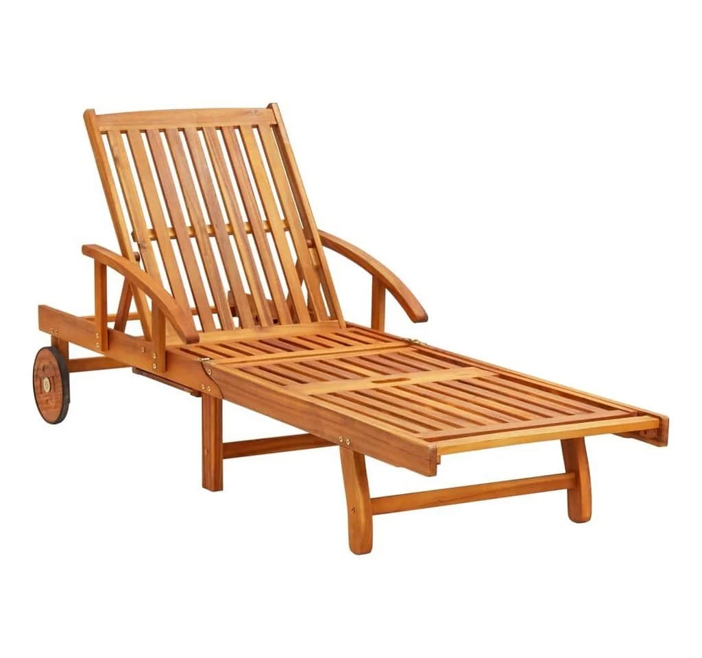 vidaXL Gartenliege Sonnenliege mit Auflage Massivholz Taupe