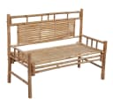 vidaXL Gartenbank mit Auflage 120 cm Bambus Cremeweiß Bild 1