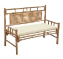 vidaXL Gartenbank mit Auflage 120 cm Bambus Cremeweiß Bild 2
