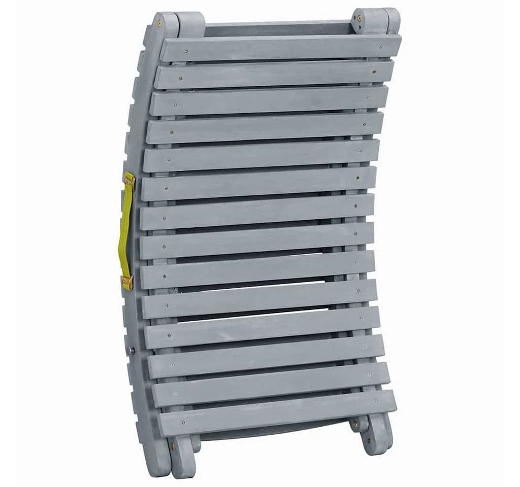 vidaXL Gartenliege mit Auflage Grau Massivholz - Bild 5