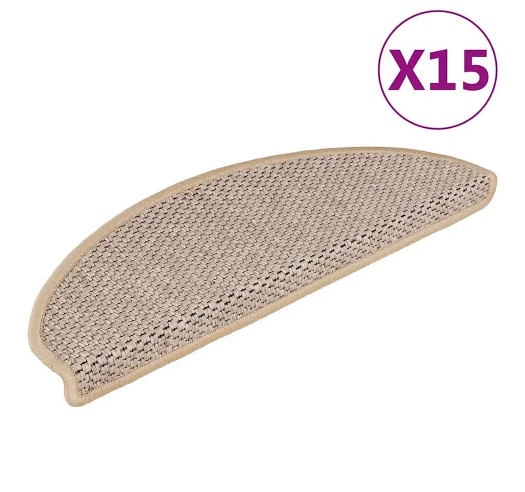 vidaXL Stufenmatte Sisal Selbstklebend 15 Stk. Hellbeige - Bild 2