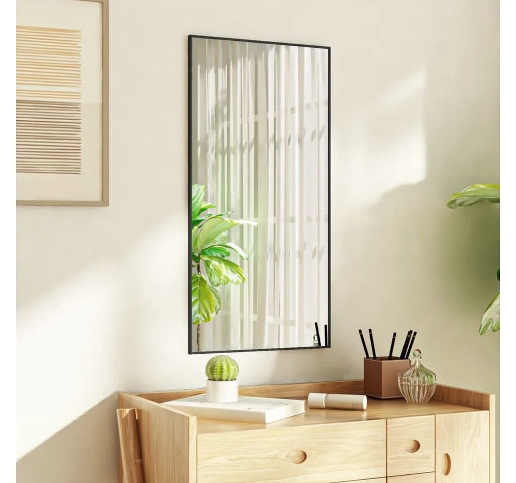 vidaXL Türspiegel Schwarz Aluminium Rahmen 40x80 cm