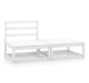 vidaXL Sofaelement 2-tlg. Garten-Lounge-Set Weiß Kiefer Massivholz Bild 2