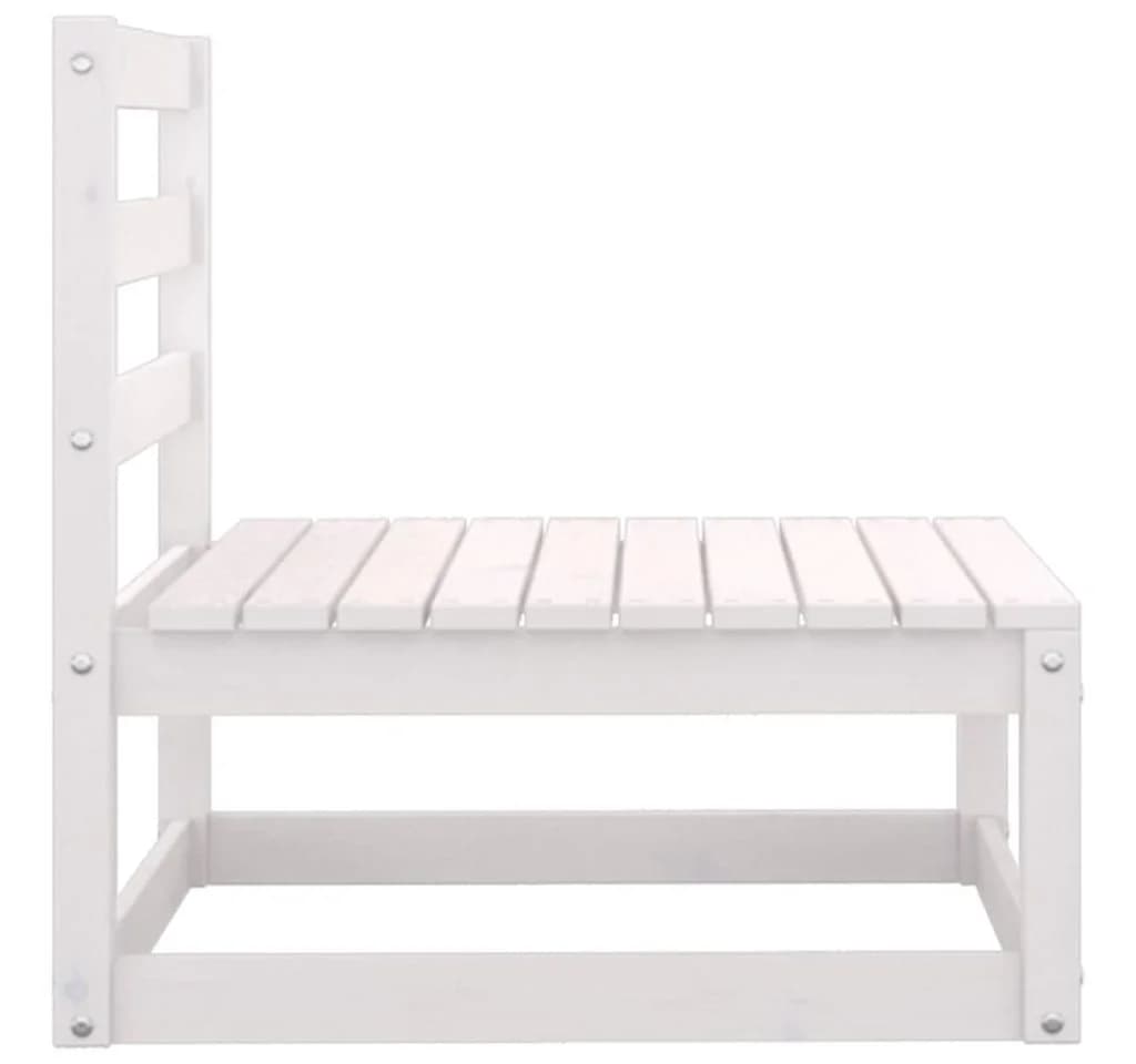 vidaXL Sofaelement 2-tlg. Garten-Lounge-Set Weiß Kiefer Massivholz - Bild 5