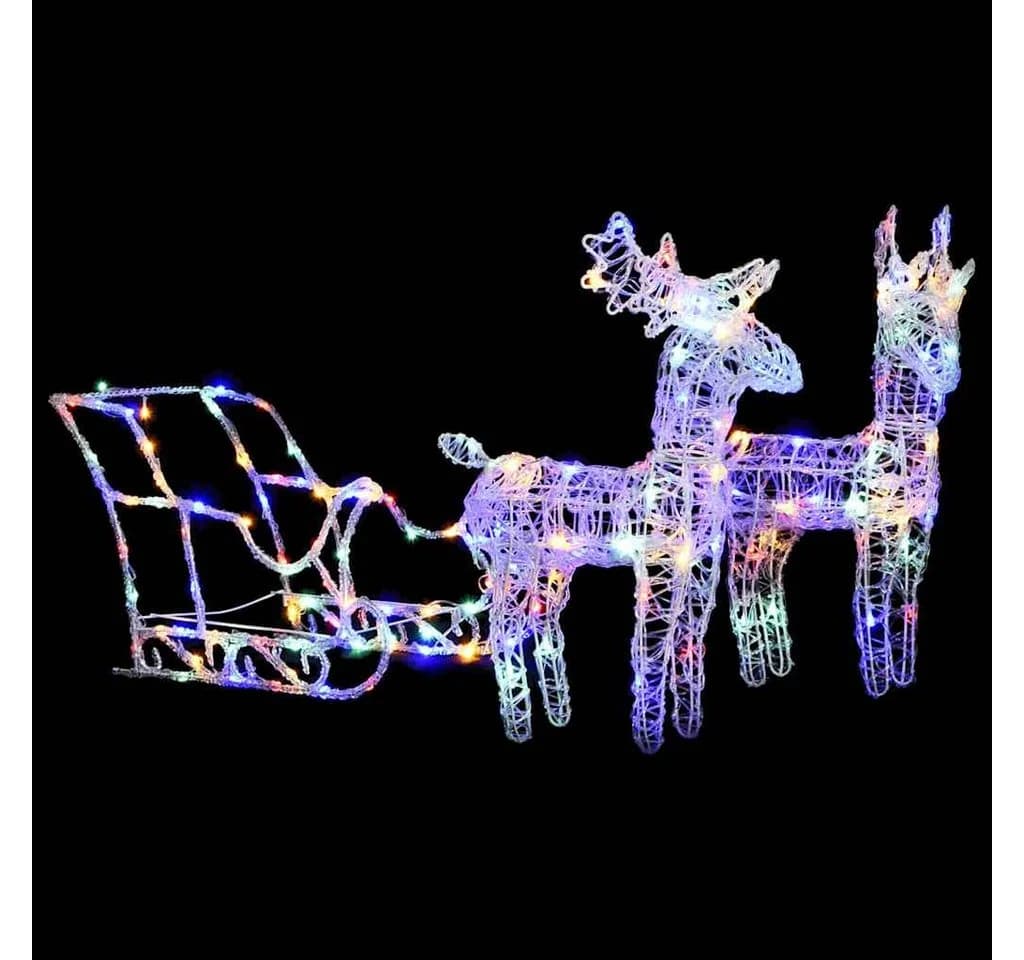 VIDAXL LED Dekofigur Rentiere & Schlitten 160 LEDs 130 cm Acryl - Bild 3