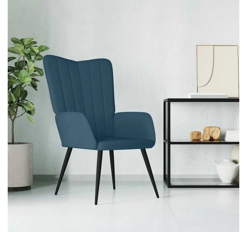 vidaXL Sessel Relaxsessel Blau Samt