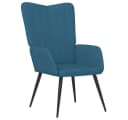 vidaXL Sessel Relaxsessel Blau Samt Bild 2