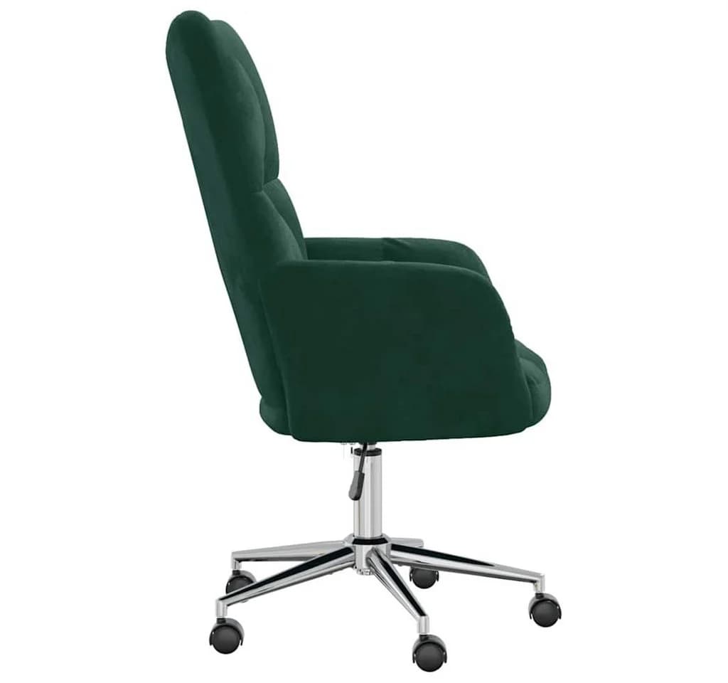 vidaXL Relaxsessel Dunkelgrün Samt Höhenverstellbar mit Rollen - Bild 4