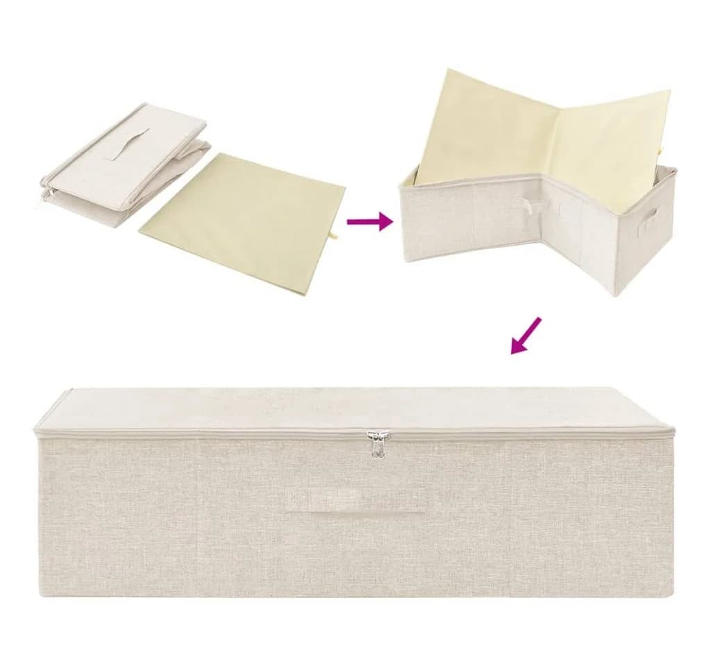 vidaXL Aufbewahrungsbox Creme Faltbar Stoff - Bild 5