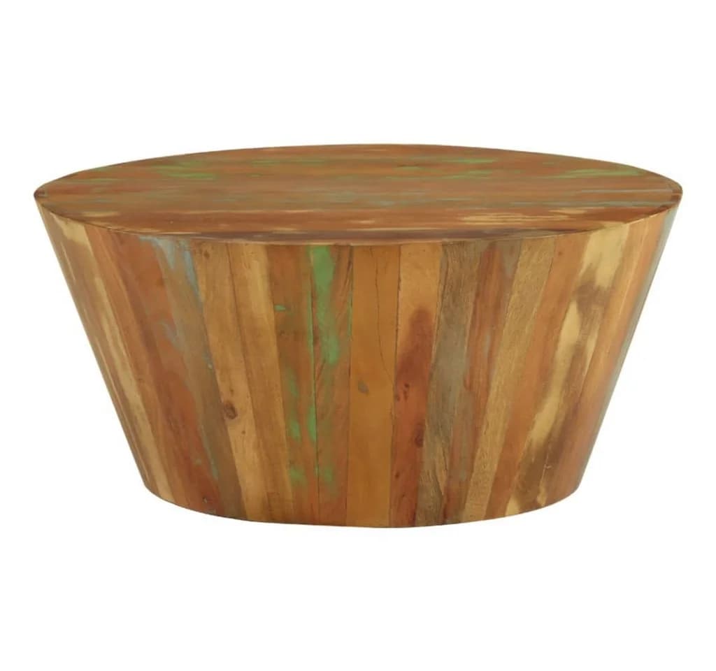 vidaXL Couchtisch Ø65x31 cm Altholz Massiv Bunt