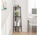 vidaXL Bücherregal Eckregal 3 Böden Schwarz Stahl Bild 1